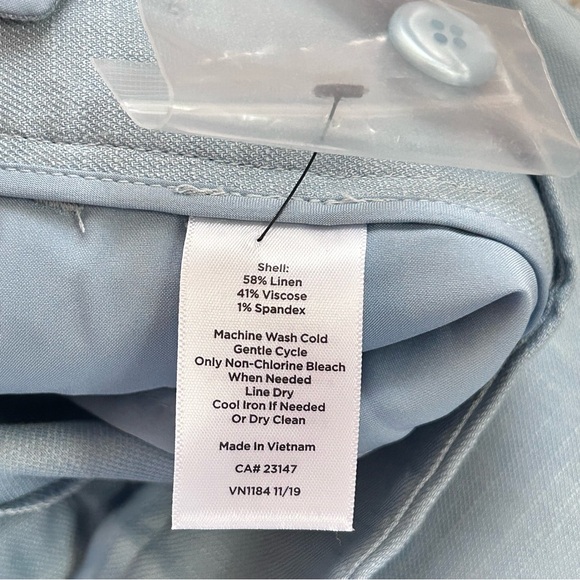 New with Tags Talbots Women’s Light Blue Linen Blend Wide Leg Pants Size 6P - Picture 6 of 8